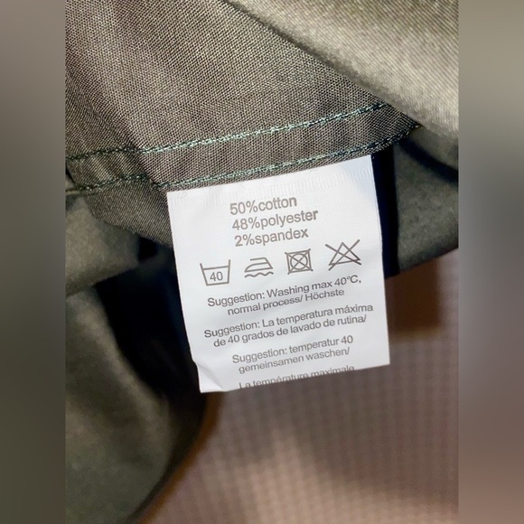 2/40$ Men’s COOFANDY kaki army green buttoned long sleeves shirt Sz Large - Picture 4 of 9